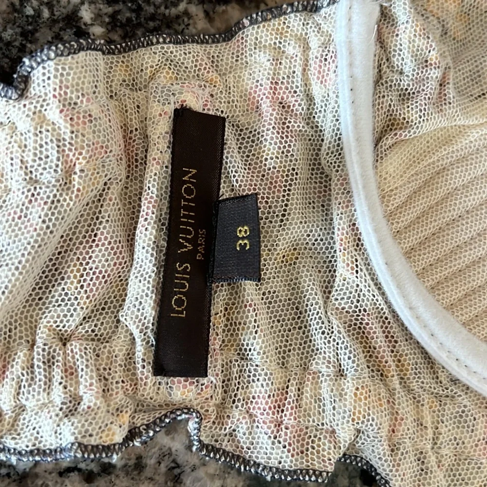 Louis Vuitton Cream and Pink Floral Lingerie
